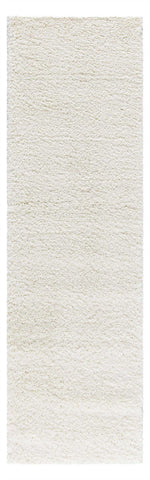 8' Cream Shag Non Skid Runner Rug