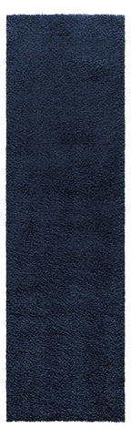 8' Blue Shag Non Skid Runner Rug
