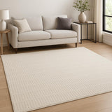 7' X 9' Cream Geometric Area Rug