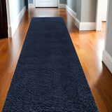 10' Blue Shag Non Skid Runner Rug