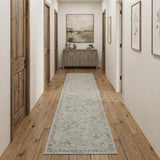 10' Gray Geometric Runner Rug