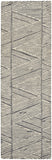 8' Gray and White Wool Abstract Runner Rug