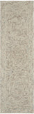 8' Blue and Ivory Wool Geometric Runner Rug