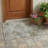 2' X 3' Green Abstract Washable Non Skid Indoor Outdoor Area Rug