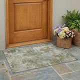 3' X 5' Green Abstract Washable Non Skid Indoor Outdoor Area Rug
