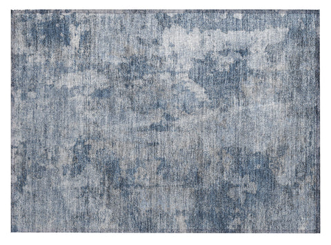2' X 3' Blue Abstract Washable Non Skid Indoor Outdoor Area Rug