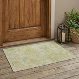 2' X 3' Gold Abstract Washable Non Skid Indoor Outdoor Area Rug