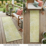 8' Runner Gold Abstract Washable Non Skid Indoor Outdoor Runner Rug