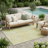 5' X 8' Gold Abstract Washable Non Skid Indoor Outdoor Area Rug