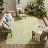8' X 10' Gold Abstract Washable Non Skid Indoor Outdoor Area Rug