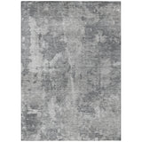 8' X 10' Gray Abstract Washable Non Skid Indoor Outdoor Area Rug