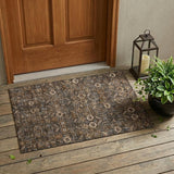 2' X 3' Chocolate Tribal Washable Indoor Outdoor Area Rug