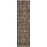 8' Runner Chocolate Floral Washable Non Skid Indoor Outdoor Runner Rug