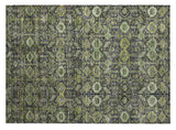 2' X 3' Blue and Green Floral Washable Non Skid Indoor Outdoor Area Rug