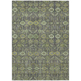 3' X 5' Blue and Green Floral Washable Non Skid Indoor Outdoor Area Rug