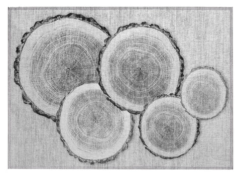2' X 3' Gray and Black Faux Bois Washable Non Skid Indoor Outdoor Area Rug