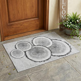 3' X 5' Gray and Black Faux Bois Washable Non Skid Indoor Outdoor Area Rug