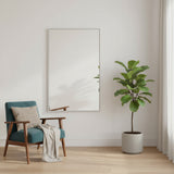 59" Silver Metal Leaning Framed Full Length Mirror