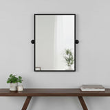 31" Black Metal Tilting Framed Accent Mirror