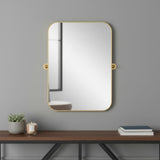 31" Gold Metal Tilting Framed Accent Mirror