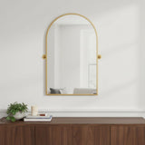31" Gold Aluminum Arch Tilting Framed Accent Mirror
