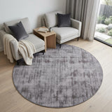 6' Dark Brown Round Hand Loomed Area Rug