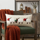 24" X 12" Beige Christmas Throw Pillow