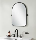 32" Black Iron Arch Tilting Framed Bathroom Vanity Mirror