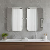 Set of Two 32" Silver Metal Framed Accent Mirrors