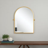 36" Gold Metal Arch Tilting Framed Accent Mirror
