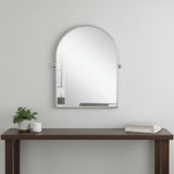 36" Silver Metal Arch Tilting Framed Accent Mirror
