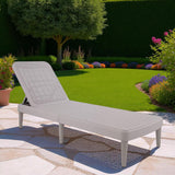 75" Taupe Heavy Duty Plastic Outdoor Stacking Chaise Lounge