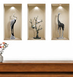 Set of Three Ama Faux Niche 3D Peel and Stick Wall Decals