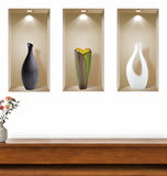 Set of Three Bon Faux Niche 3D Peel and Stick Wall Decals