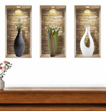 Set of Three Gus Faux Niche 3D Peel and Stick Wall Decals