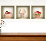 Set of Three Leo Faux Niche 3D Peel and Stick Wall Decals