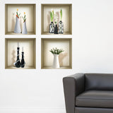 Set of Four Ari Faux Niche 3D Peel and Stick Wall Decals