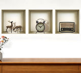 Set of Three Sky Faux Niche 3D Peel and Stick Wall Decals