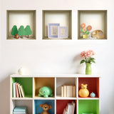 Set of Three Pia Faux Niche 3D Square Peel and Stick Wall Decals
