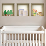 Set of Three Ash Faux Niche 3D Square Peel and Stick Wall Decals