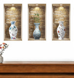 Set of Three Rue Faux Niche 3D Peel and Stick Wall Decals