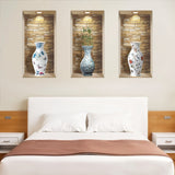 Set of Three Lea Faux Niche 3D Peel and Stick Wall Decals