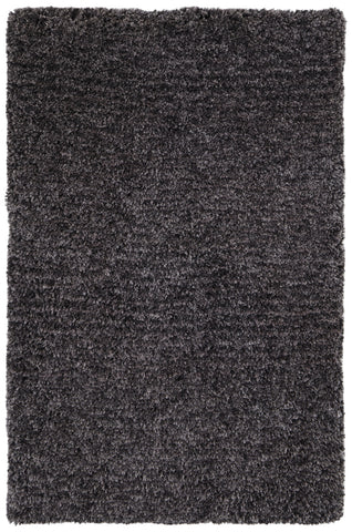 2' X 3' Black Shag Hand Tufted Area Rug