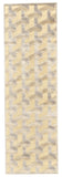8' Tan and Gray Geometric Power Loom Runner Rug