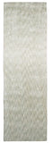 8' Ivory and Silver Chevron Hand Woven Runner Rug