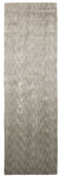 8' Taupe and Gray Chevron Hand Woven Runner Rug