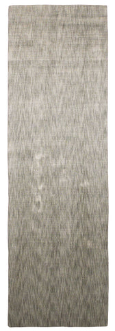 8' Taupe and Gray Chevron Hand Woven Runner Rug