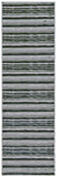8' Taupe and Gray Striped Power Loom Runner Rug