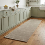 8' Tan Wool Hand Woven Runner Rug