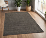 4' X 6' Brown Wool Hand Woven Area Rug